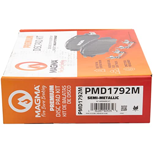 MAGMA Premium PMD1792M Semi-Metallic Brake Pads, Front