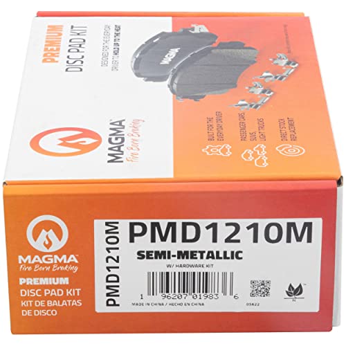 MAGMA Premium PMD1210M Semi-Metallic Brake Pads, Front