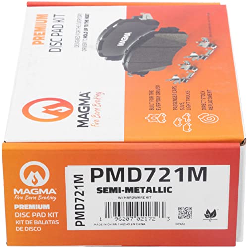 MAGMA Premium PMD721M Semi-Metallic Brake Pads, Front