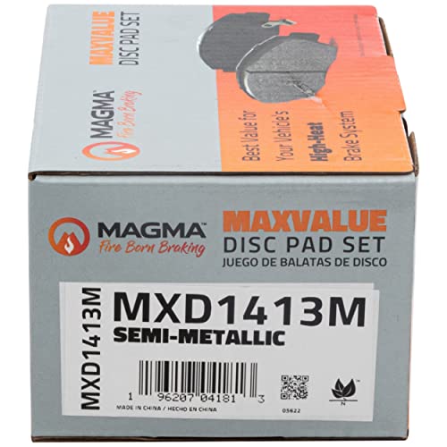 MAGMA MaxValue MXD1413M Semi-Metallic Brake Pads, Front