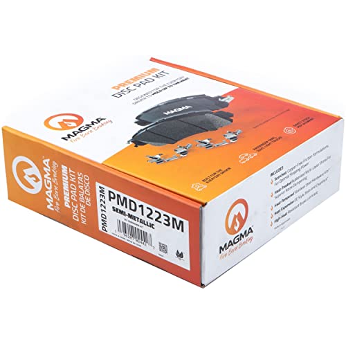 MAGMA Premium PMD1223M Semi-Metallic Brake Pads, Front