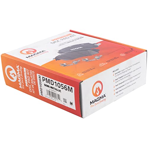 MAGMA Premium PMD1056M Semi-Metallic Brake Pads, Front