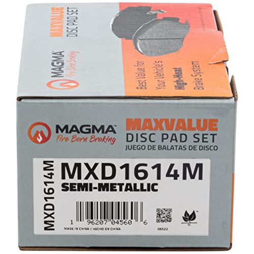 MAGMA MaxValue MXD1614M Semi-Metallic Brake Pads, Front