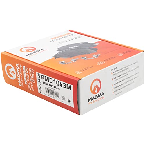 MAGMA Premium PMD1043M Semi-Metallic Brake Pads, Front
