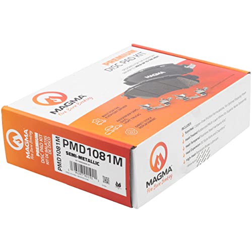 MAGMA Premium PMD1081M Semi-Metallic Brake Pads, Front