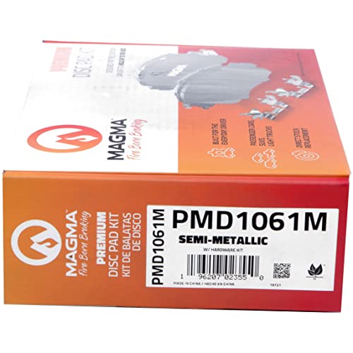MAGMA Premium PMD1061M Semi-Metallic Brake Pads, Front