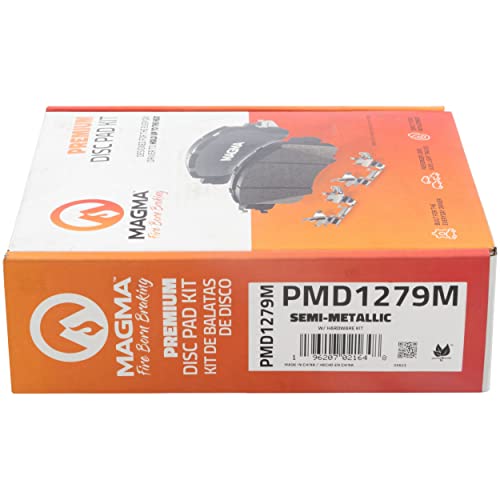 MAGMA Premium PMD1279M Semi-Metallic Brake Pads, Rear