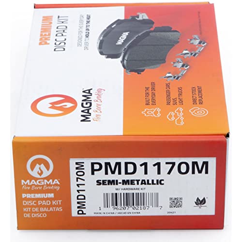 MAGMA Premium PMD1170M Semi-Metallic Brake Pads, Rear
