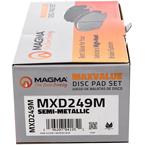 MAGMA MaxValue MXD249M Semi-Metallic Brake Pads, Front