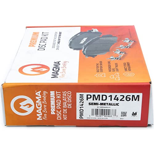 MAGMA Premium PMD1426M Semi-Metallic Brake Pads, Front