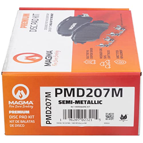 MAGMA Premium PMD207M Semi-Metallic Brake Pads, Front