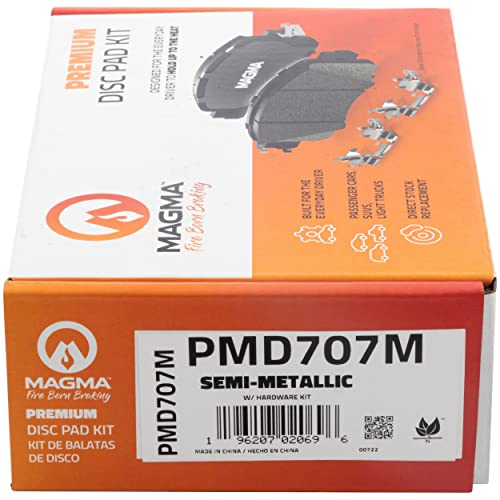 MAGMA Premium PMD707M Semi-Metallic Brake Pads, Front