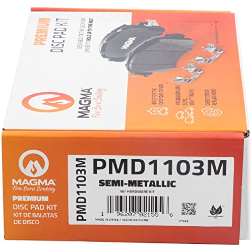 MAGMA Premium PMD1103M Semi-Metallic Brake Pads, Rear
