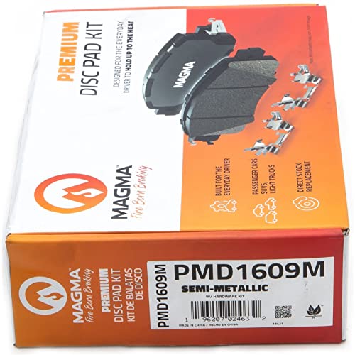 MAGMA Premium PMD1609M Semi-Metallic Brake Pads, Front