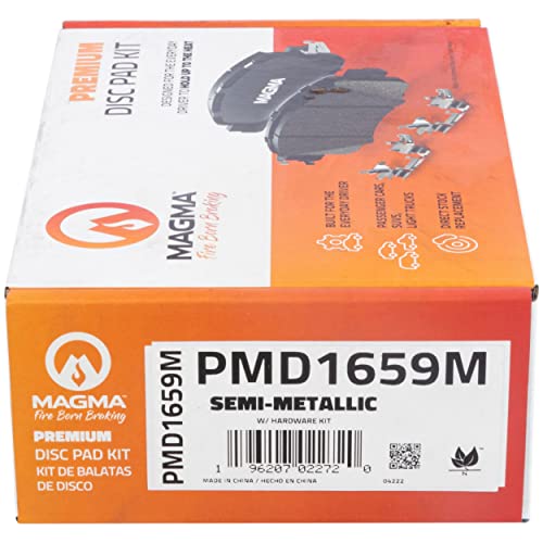 MAGMA Premium PMD1659M Semi-Metallic Brake Pads, Rear