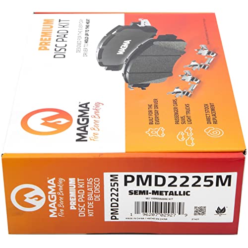 MAGMA Premium PMD2225M Semi-Metallic Brake Pads, Rear