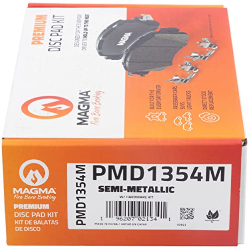 MAGMA Premium PMD1354M Semi-Metallic Brake Pads, Rear