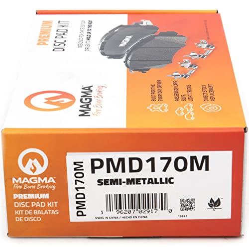 MAGMA Premium PMD170M Semi-Metallic Brake Pads, Front
