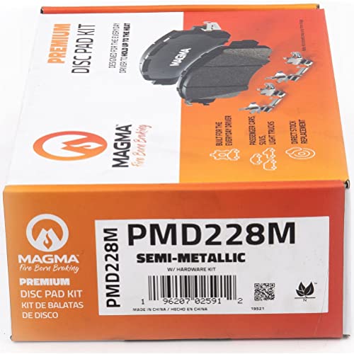 MAGMA Premium PMD228M Semi-Metallic Brake Pads, Rear