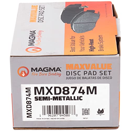 MAGMA MaxValue MXD874M Semi-Metallic Brake Pads, Rear