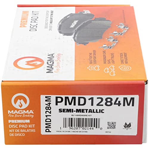 MAGMA Premium PMD1284M Semi-Metallic Brake Pads, Rear