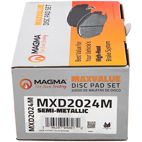 MAGMA MaxValue MXD2024M Semi-Metallic Brake Pads, Front