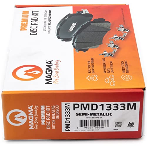 MAGMA Premium PMD1333M Semi-Metallic Brake Pads, Front