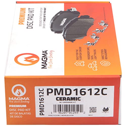MAGMA Premium PMD1612C Ceramic Brake Pads, Rear