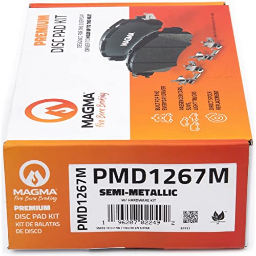 MAGMA Premium PMD1267M Semi-Metallic Brake Pads, Rear