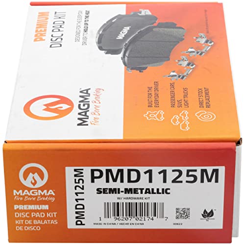 MAGMA Premium PMD1125M Semi-Metallic Brake Pads, Front