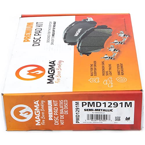 MAGMA Premium PMD1291M Semi-Metallic Brake Pads, Front
