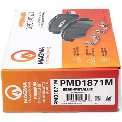 MAGMA Premium PMD1871M Semi-Metallic Brake Pads, Front