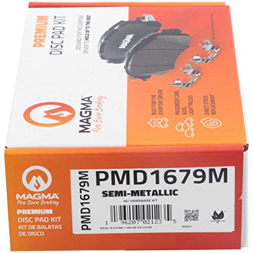 MAGMA Premium PMD1679M Semi-Metallic Brake Pads, Rear