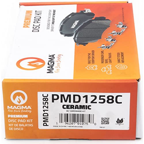 MAGMA Premium PMD1258C Ceramic Brake Pads, Front