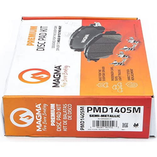 MAGMA Premium PMD1405M Semi-Metallic Brake Pads, Front