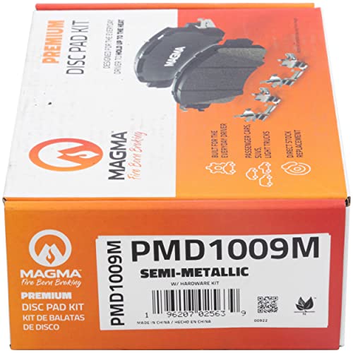 MAGMA Premium PMD1009M Semi-Metallic Brake Pads, Front