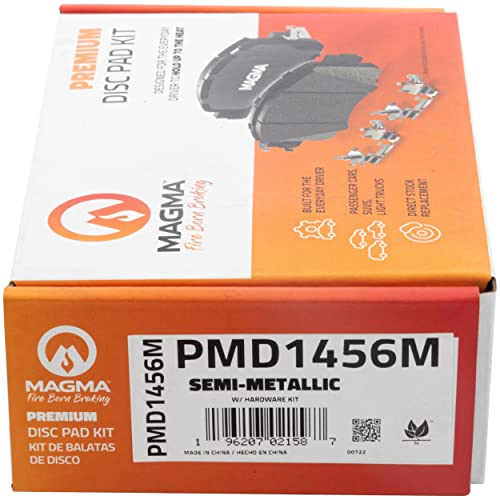 MAGMA Premium PMD1456M Semi-Metallic Brake Pads, Rear