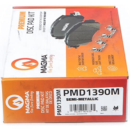 MAGMA Premium PMD1390M Semi-Metallic Brake Pads, Rear