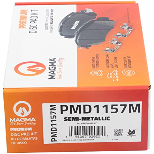 MAGMA Premium PMD1157M Semi-Metallic Brake Pads, Rear