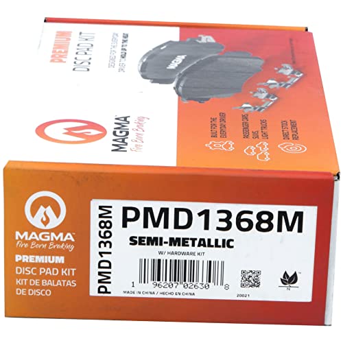 MAGMA Premium PMD1368M Semi-Metallic Brake Pads, Rear
