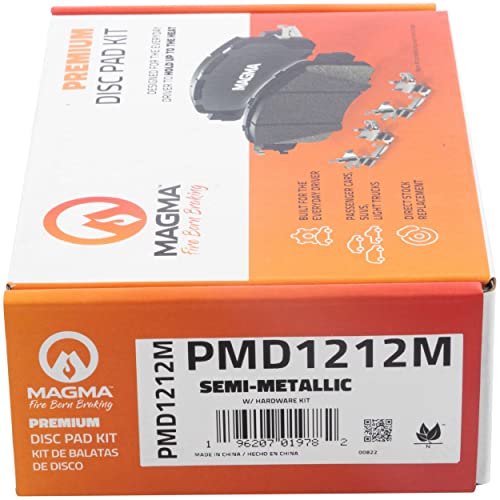 MAGMA Premium PMD1212M Semi-Metallic Brake Pads, Rear