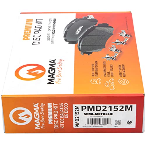 MAGMA Premium PMD2152M Semi-Metallic Brake Pads, Front
