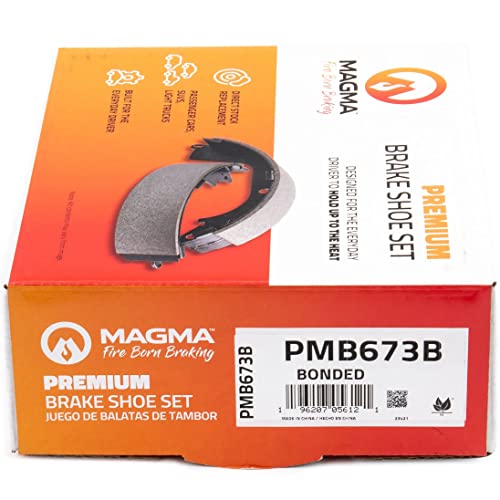 MAGMA Fire Born Braking Premium Parking Brake Shoes PMB673B, Multi