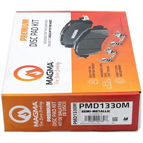 MAGMA Premium PMD1330M Semi-Metallic Brake Pads, Rear