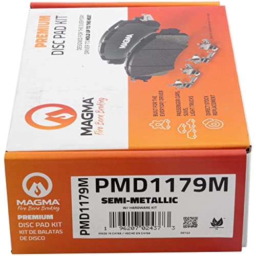 MAGMA Premium PMD1179M Semi-Metallic Brake Pads, Front