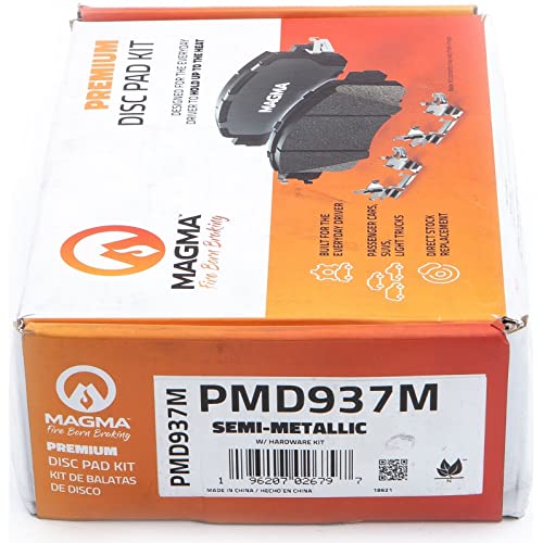 MAGMA Premium PMD937M Semi-Metallic Brake Pads, Front