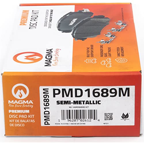 MAGMA Premium PMD1689M Semi-Metallic Brake Pads, Rear