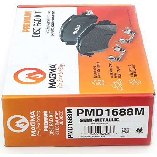 MAGMA Premium PMD1688M Semi-Metallic Brake Pads, Front