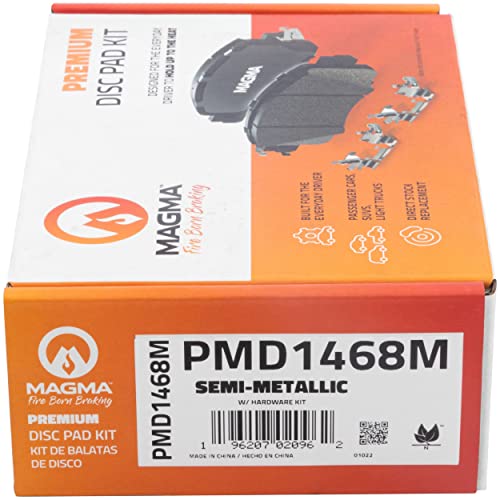 MAGMA Premium PMD1468M Semi-Metallic Brake Pads, Rear