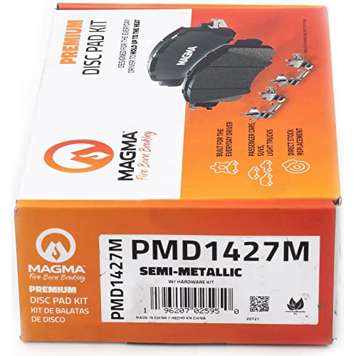 MAGMA Premium PMD1427M Semi-Metallic Brake Pads, Rear